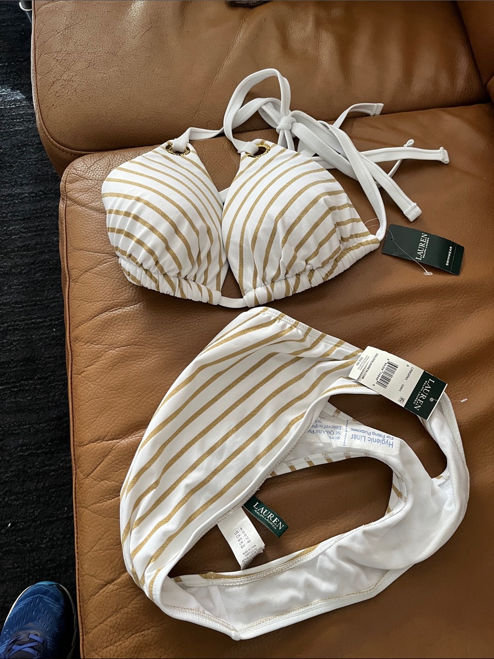 Ralph Lauren (8) bikini with golden stripes - Picture 2 of 12